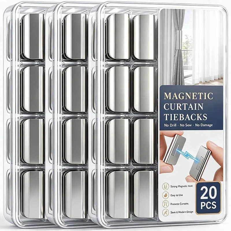 4PCS Strong Magnetic Curtain Clips Nail-Free Blackout Clip Keep Curtain Closed Prevent Light Leaking for Home Bedroom Office