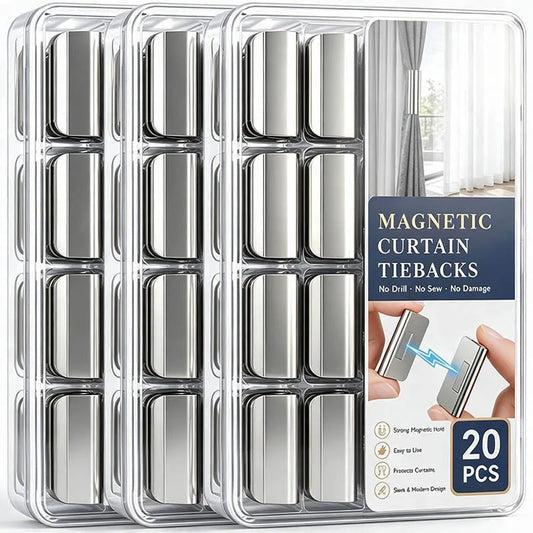 4PCS Strong Magnetic Curtain Clips Nail-Free Blackout Clip Keep Curtain Closed Prevent Light Leaking for Home Bedroom Office