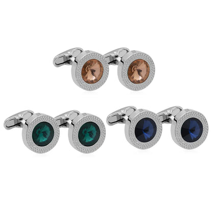 Luxury Cufflinks For Man Blue Black Diamond Cufflink Green Fashion French Buttons For Men Shirts Accessories Party Jewelry Gifts
