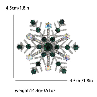 Christmas Rhinestone Snowflake Brooches for Women Unisex Pearl Ice Crystal Pins Office Party Friend Gifts Jewelry Accessories