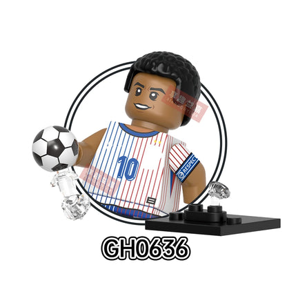2026 NEW World Famous Football Players Figurine Messi Ronaldo Neymar Lewandowski Mini Action Building Block Model Toy Kids Gifts