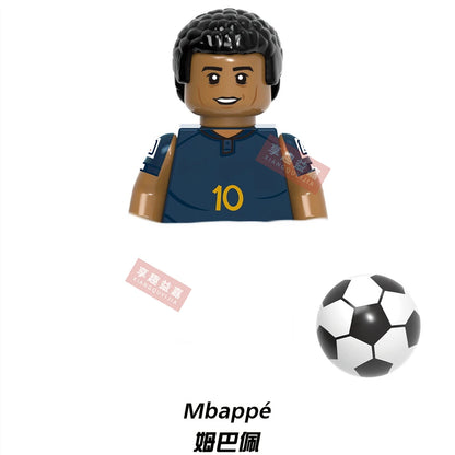 2026 NEW World Famous Football Players Figurine Messi Ronaldo Neymar Lewandowski Mini Action Building Block Model Toy Kids Gifts