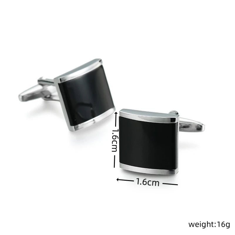 Men's French shirt cufflinks copper material square black zircon cufflinks fashion clothing accessories wholesale