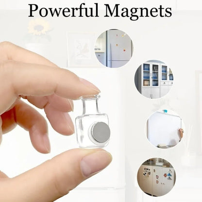 Flower Arrangement 3D Magnetic Vase Sticker Exquisite Decorative Magnetic Glass Vases With Flower Mini Vase Magnets Home