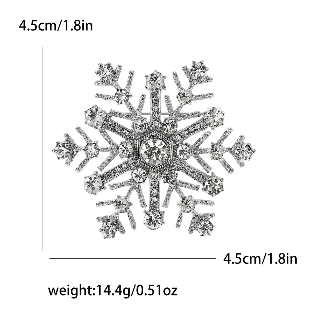 Christmas Rhinestone Snowflake Brooches for Women Unisex Pearl Flower Pins Office Party Friend Gifts Jewelry Accessories