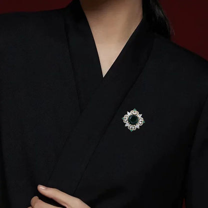 Fashion Green Crystal Brooch Small Lapel Pin Suit Cardigan Corsage Neckline Fashion Jewelry Accessories Gift