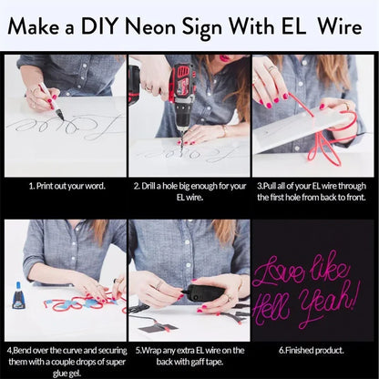 1M/3m/5M LED Neon Light USB Flexible EL Wire Rope Tube Waterproof LED Strip Tape for Holiday Dance Party Decor Light 3V 5V 12V