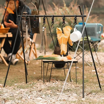 1/5pcs Black Rack Tool Detachable Finishing Hook Pot Pan Hanger Outdoor Camping S-Shaped Hanging Hooks Storage Buckle