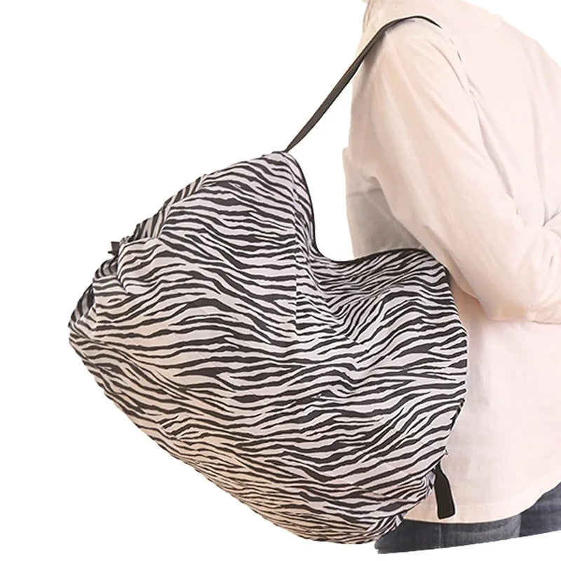 Large Foldable Shopping Bag Reusable Eco Bag Grocery Package Beach Toy Storage Bags Shoulder Cat Lemon Printing Pouch Tote Pouch