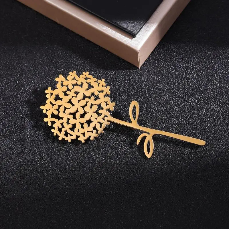 ❃Trendy Stainless Steel Dandelion Brooches For Women Plant Pins Casual Party Accessories Luxury Gifts Friends
