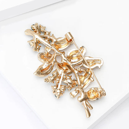 Beaut&Berry Luxury Rhinestone Bird Brooches for Women Unisex Animal Pins Friends Party Gifts Banquet Jewellery Accessories
