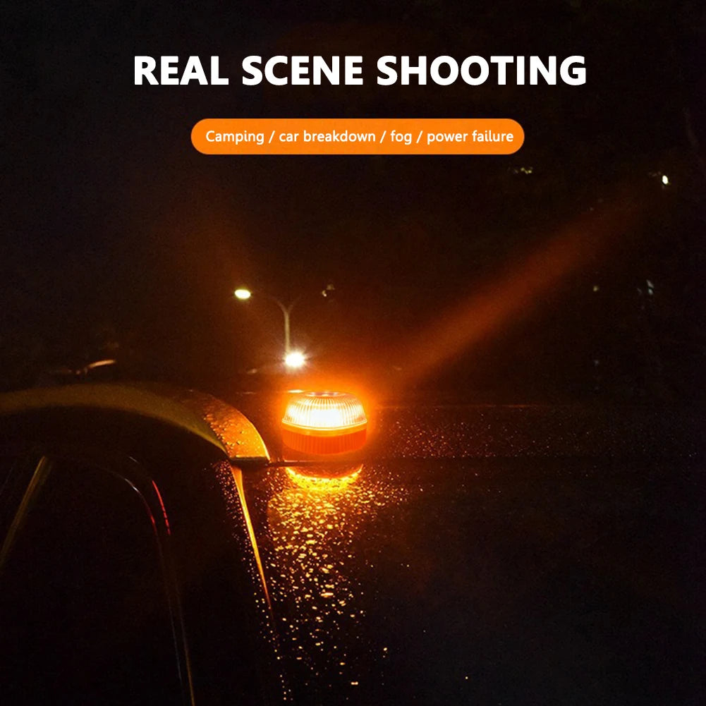 Universal V16 Car Warning Light LED Flashlight Emergency Light Yellow Light Traffic Strong Magnetic Induction for Vehicles