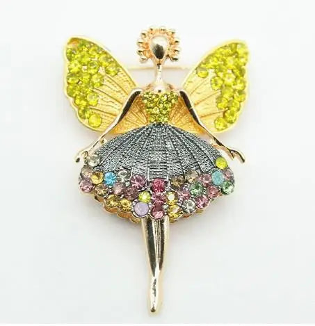 Fashionable and cute angel brooch with full diamond alloy clip