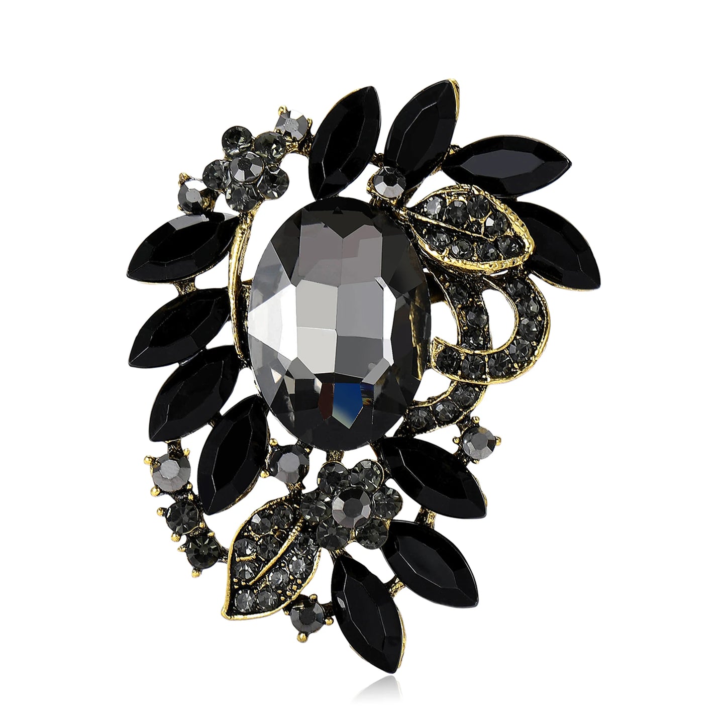Beaut&Berry Luxury Crystal Glass Brooches for Women Rhinestone Pins Friends Party Gifts Banquet Jewellery Accessories
