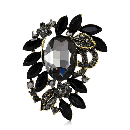 Beaut&Berry Luxury Crystal Glass Brooches for Women Rhinestone Pins Friends Party Gifts Banquet Jewellery Accessories