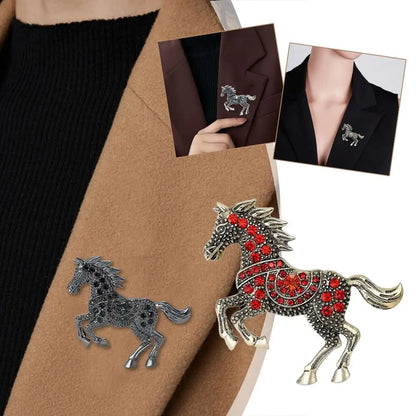 High-End Horse Year Brooch Cute Fun Steed Collar Pin Chinese Style Light Luxury Creative Accessory