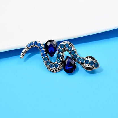 SKEDS Women Men Fashion Exquisite Colorful Rhinestone Snake Brooch Pin Elegant Lady Crystal Shining Animal Badges Corsages
