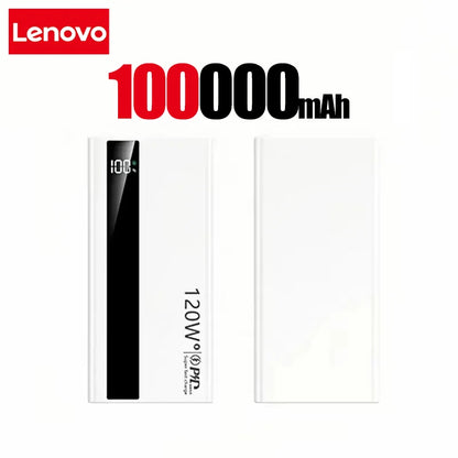 Lenovo 200000mAh Powerbank 120W Super Fast Charging Portable Battery Charger Ultra Capacity LED Digital Display For IPhone