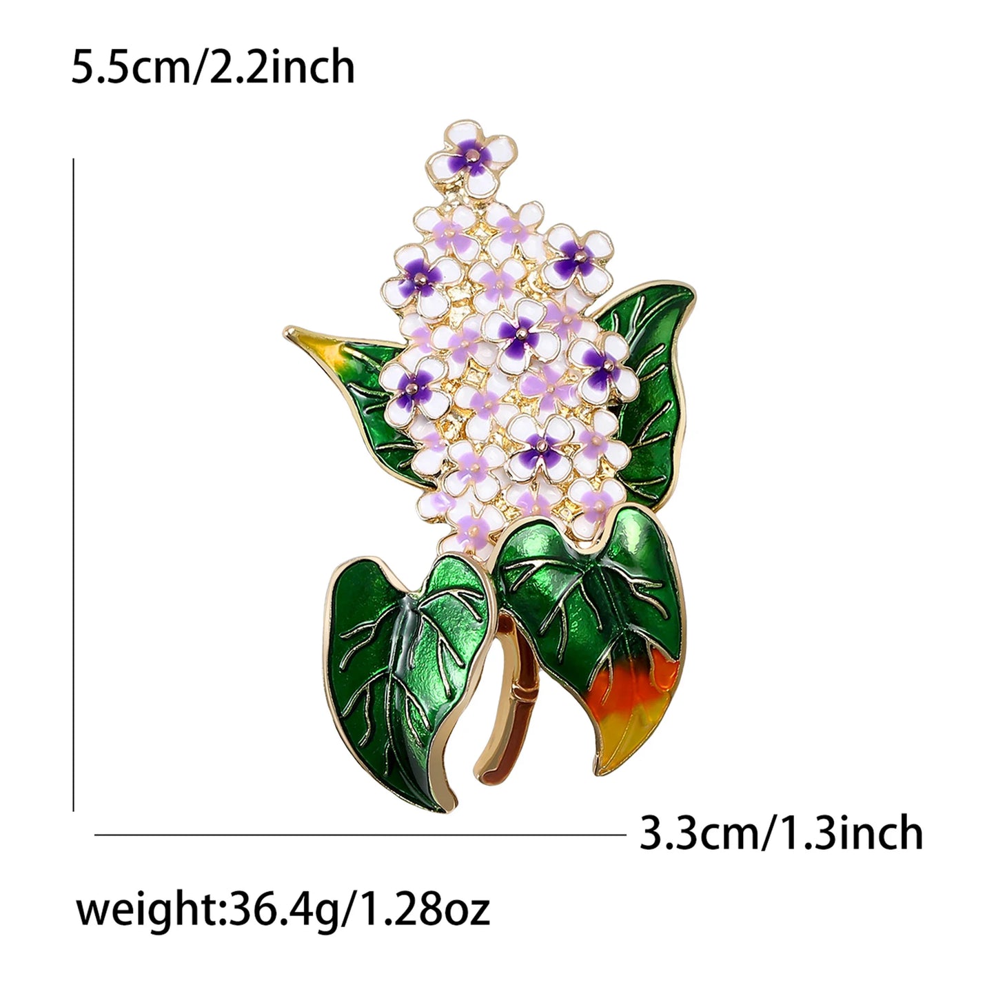 Beaut&Berry Luxury Enamel Hyacinth Brooches for Women Unisex Plant Pins Casual Party Jewelry Accessories Gifts Decoration