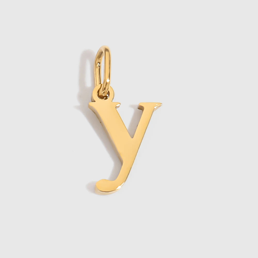 eManco Stainless Steel Cut 26 Letters Charm DIY Women's Necklace Bracelet Jewelry Making Factory Direct Sales