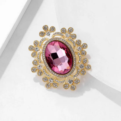 2026 New Palace Style Geometric Flower Brooch Luxury Lapel Pin for Women Party Jewelry Accessories Gift