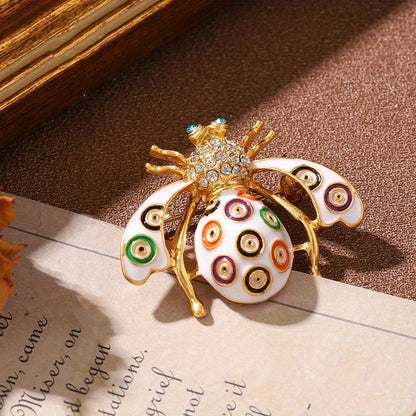 SKEDS Luxury Exaggerated Vintage Women Girls Crystal Bee Brooch Pin Fashion Elegant Lady Exquisite Insect Rhinestone Badges