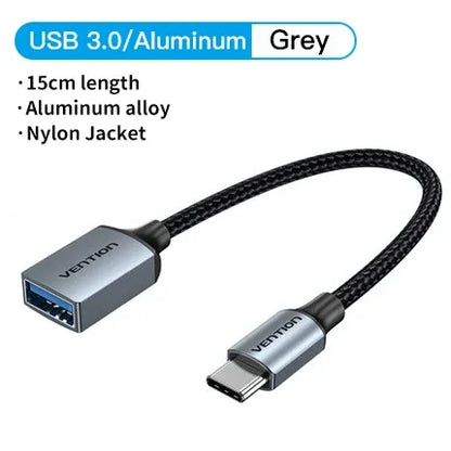 Vention USB C OTG Adapter USB A to Type C Adapter Cable USB3.0 2.0 5Gbps Data Adapter Type-C Converter for MacBook Pro Xiaomi 17