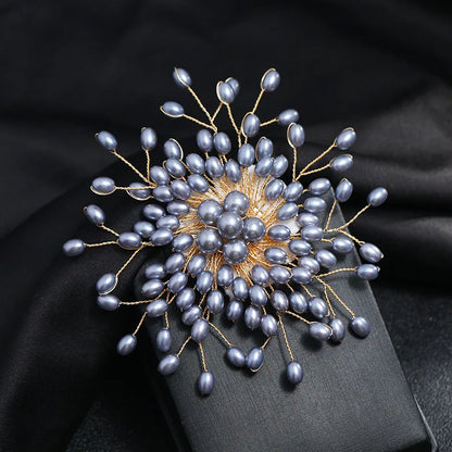 SKEDS 2022 Exquisite Luxury Women Rhinestone Flower Brooch Badges Pearl Crystal Plant Brooches High Quality Retro Pin For Lady