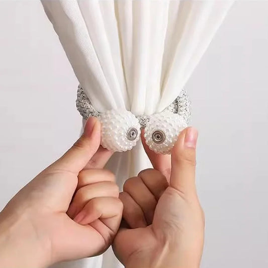 2pcs curtain tiebacks with magnetic buckles, curtain hanging ropes with magnets, a pair of curtain cord fasteners, versatile.