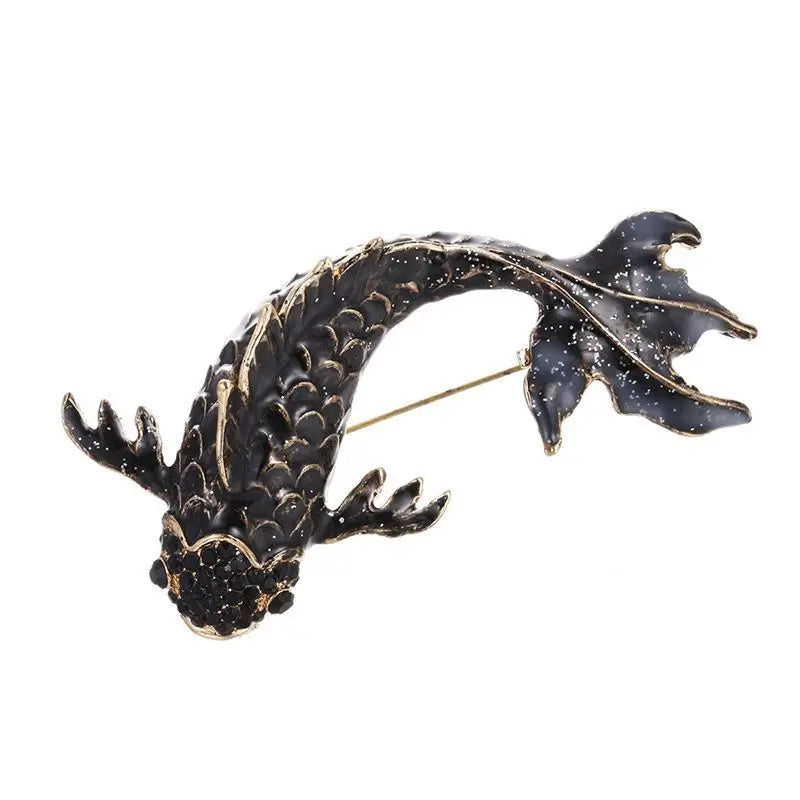 SKEDS Fashion Cute Fish Crystal Enamel Brooch Pin For Women Men Trendy Sea Animal Vintage Brooches Badges Clothes Jewerly Gift