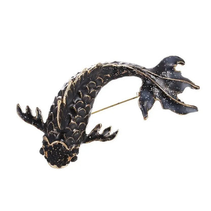 SKEDS Fashion Cute Fish Crystal Enamel Brooch Pin For Women Men Trendy Sea Animal Vintage Brooches Badges Clothes Jewerly Gift