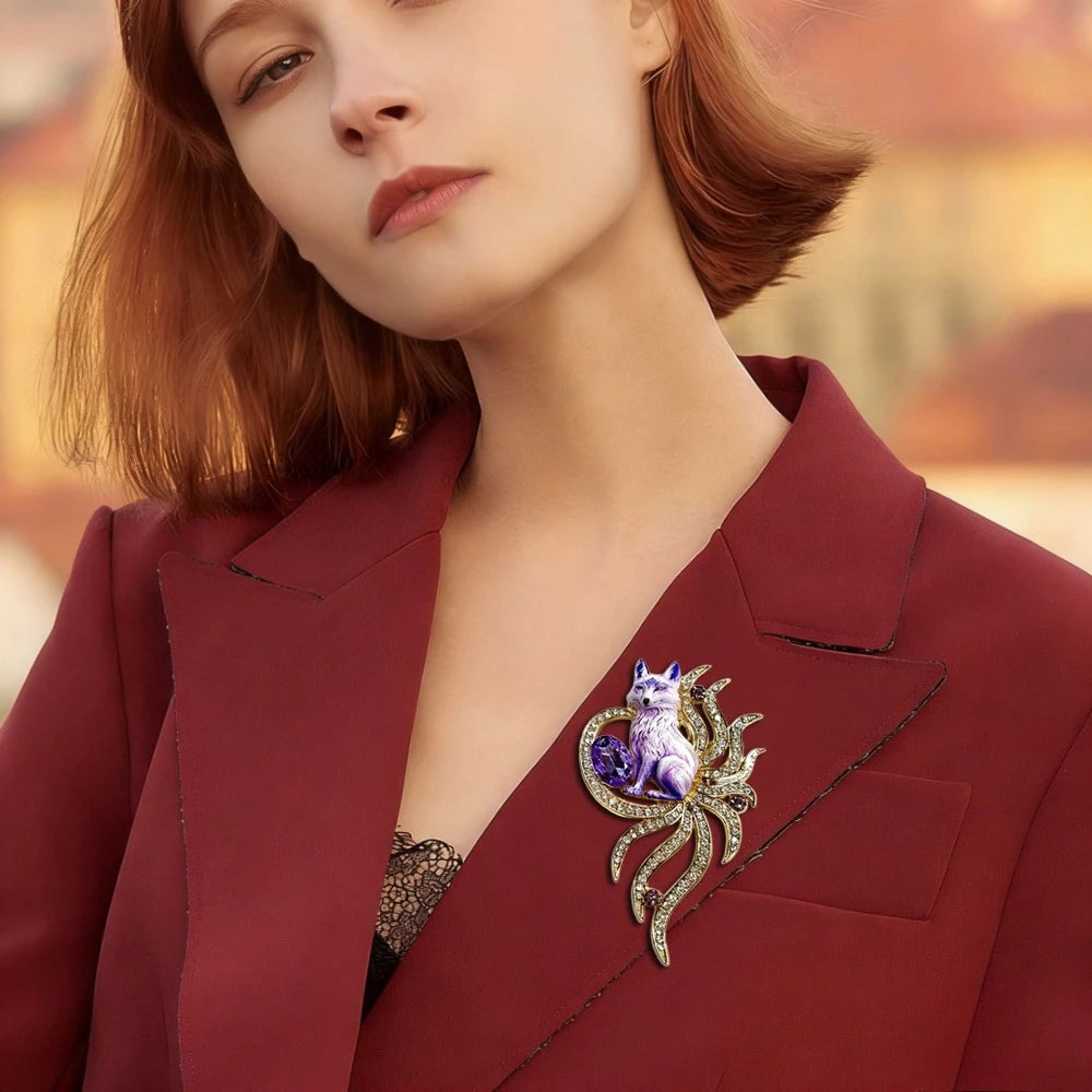 Baroque Luxury Fox Animal-Themed Brooches for Men and Women, Jewelry, Fashion Accessories, and Party Gifts