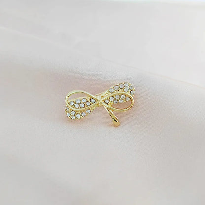 Sparkling Rhinestone Bow Brooch Crystal Pearl Bowknot Brooches For Women Men Wedding Party Office Pins Accessories Jewelry Gifts