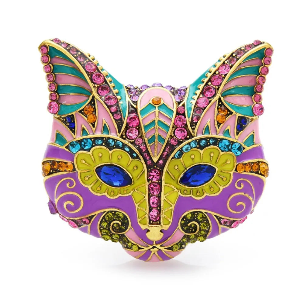 1 Piece Rhinestone Fox Head Design Ladies Brooch, Set Jacket Clothing Accessories, Party Gift Couple Dress Up, Luxury Simulation