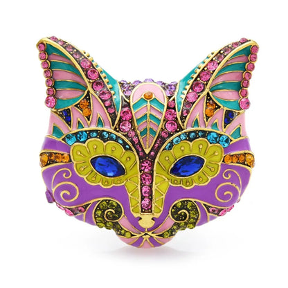 1 Piece Rhinestone Fox Head Design Ladies Brooch, Set Jacket Clothing Accessories, Party Gift Couple Dress Up, Luxury Simulation