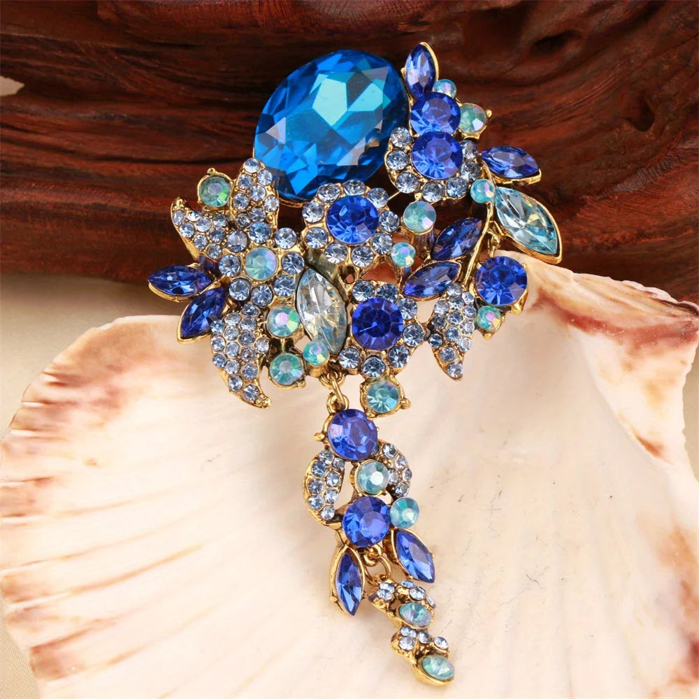 Baroque Luxury Tassel Flower Design Men's Women's Brooch Pin，Jewelry Accessories Wedding Holiday Party Couple Surprise Gift