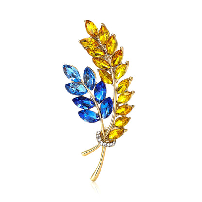 Ukrainian Wheat Brooches for Women Unisex Ukrainian Patriotic Pins Casual Accessories Gifts-Wholesale
