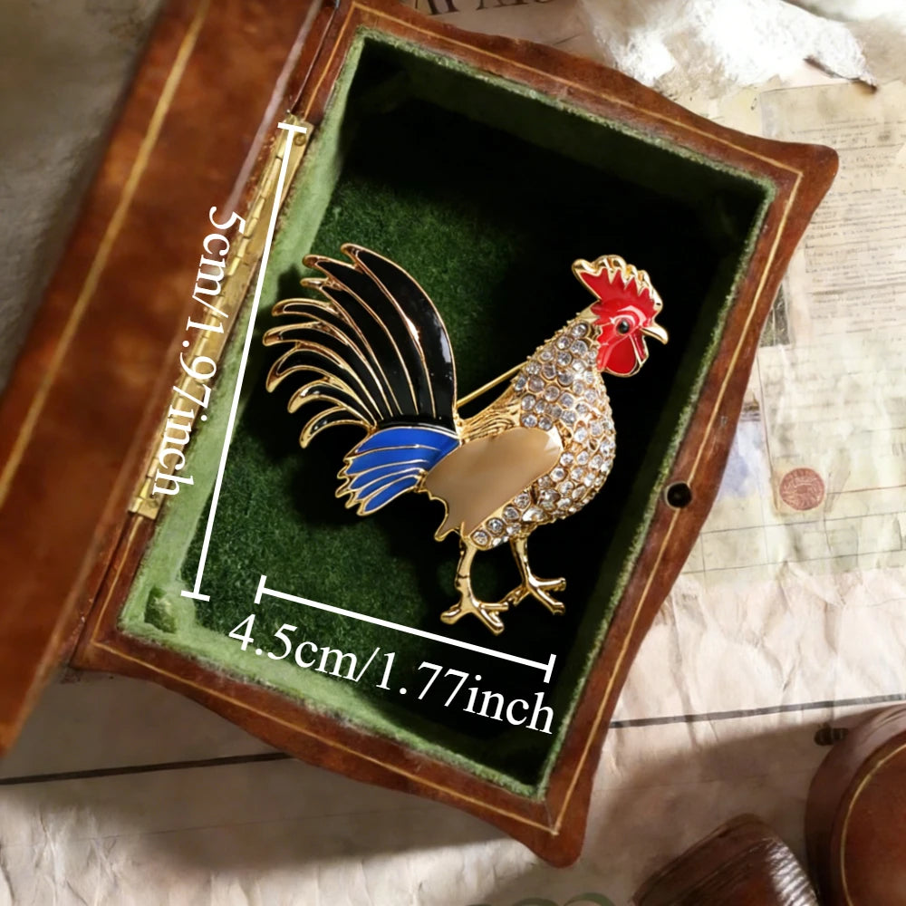Baroque Luxury Beautiful Rooster Animal Design Brooch for Men Women, Jewelry Accessories, WeddingHolidayPartyCoupleSurpriseGift