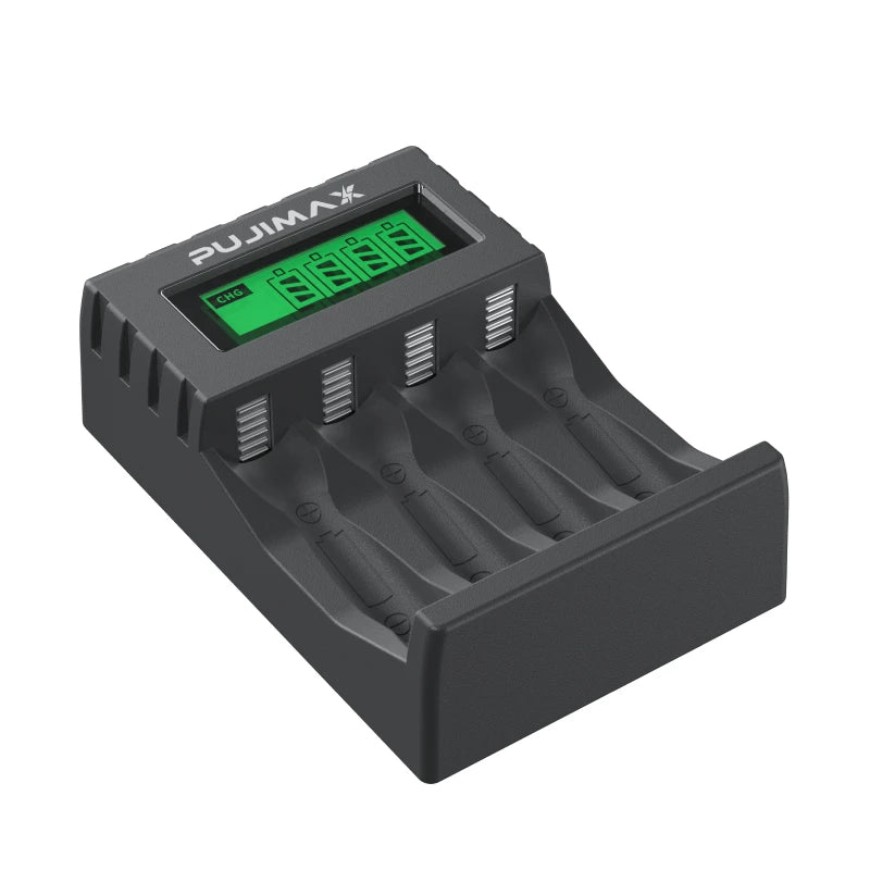 PUJIAMX AA/AAA Rechargeable Battery Charger LCD Display Portable Adapter USB Cable TypeC Batteries Interface Fast Charging Tool
