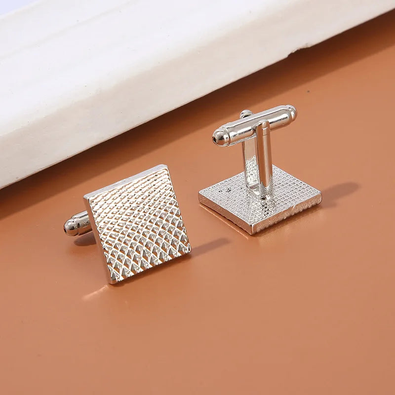 Luxury Quality Men's Cufflinks Classic Geometric Square Metal Sleeve Nails Fashion Cuff Buttons for Clothes Man Wedding Jewelry