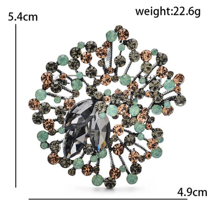 Wuli&baby Luxury Crystal Flower Brooches For Women Unisex Beautiful 3-color Rhinestone Plants Party Office Brooch Pins Gifts