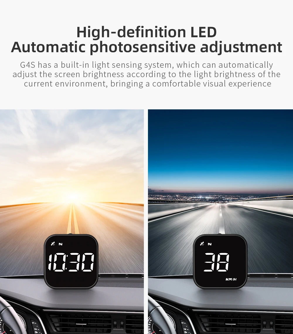 Universal Car Mini HUD G4S GPS Head Up Display Auto Digital KMH/MPH Speedometer Black / Green Font Speed Board  Projection