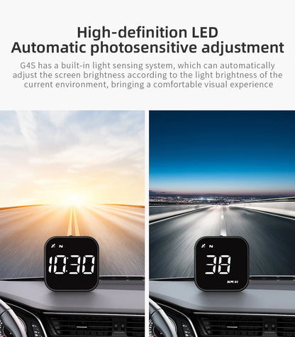 Universal Car Mini HUD G4S GPS Head Up Display Auto Digital KMH/MPH Speedometer Black / Green Font Speed Board  Projection