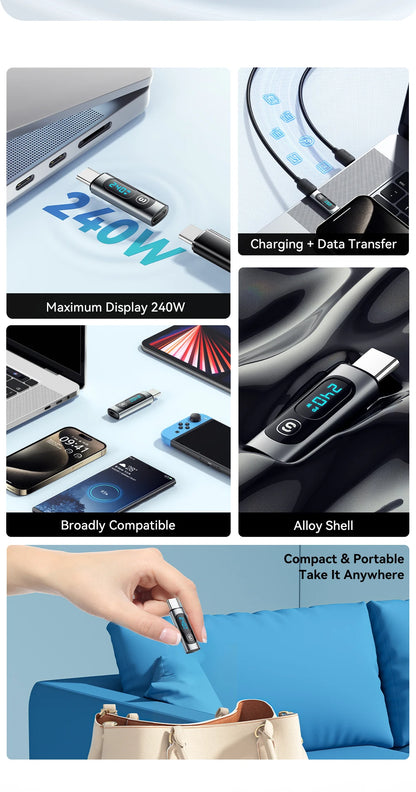 Essager USB 2.0 OTG Adapter 240W Fast Charging USB C To Type C Display Adapter OTG Connector For Samsung Xiaomi Huawei Lenovo