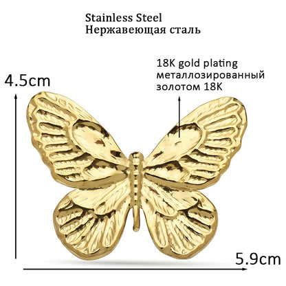 Wuli&baby Stainless Steel Butterfly Brooches For Women Unisex 2-color Beautiful Insects Office Casual Brooch Pins Gifts