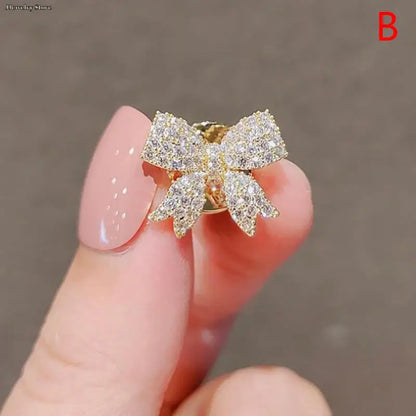 1pc Luxury New Tulip Flower Brooch Elegant Design Sense Rose White Stone Jewelry Collar Pin Jewelry