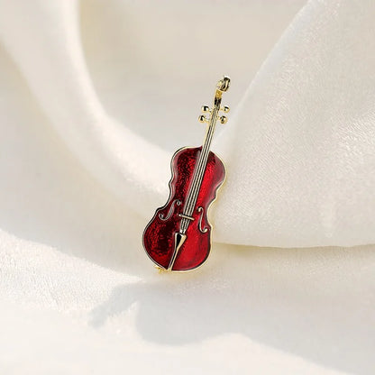 Fashion Violin  Punk Brooches Crystal Rhinestone Musical Instruments Brooch Pin Jewelry Accessories