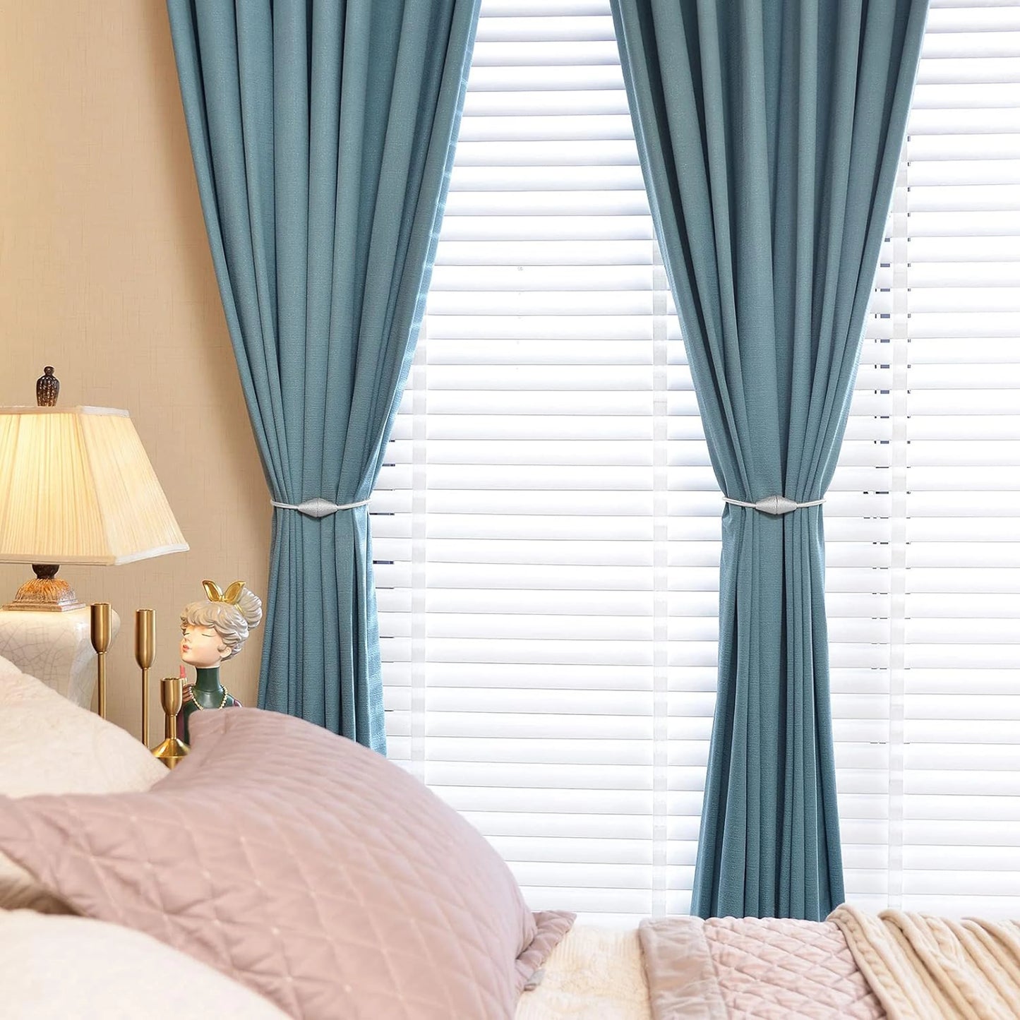 2pcs European style conical shaped strong magnetic curtain tiebacks for thin or heavy curtains, suitable for home, living room