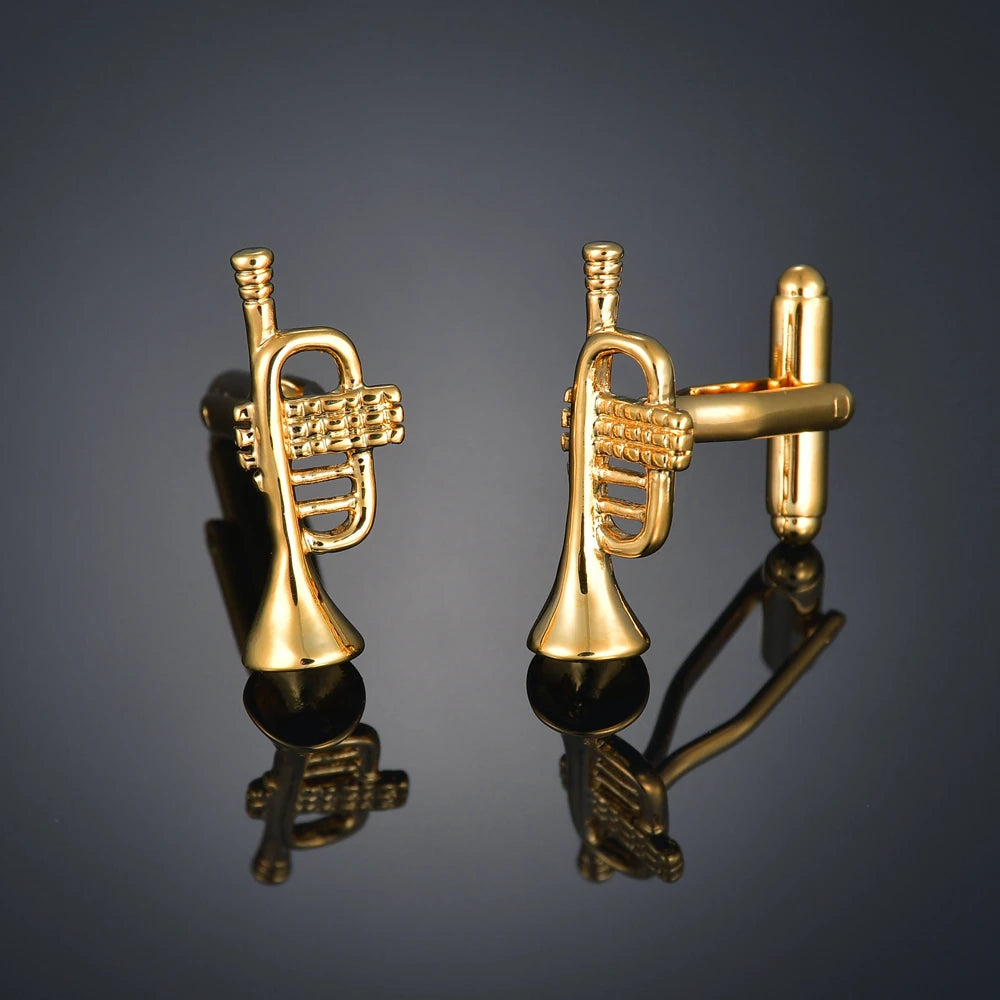 Copper material, plating, entertainment, hobbies, cufflinks, musical notes, chromatics, piano, guitar, French shirt, acce