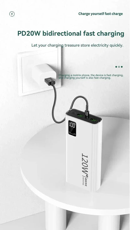 Lenovo 50000mAh 120w Super Fast Charging External Battery Ultra Capacity PowerBank Portable LED Digital Display For IPhone